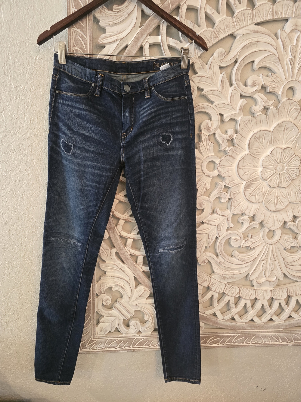 BLANKNYC Women's Dark Blue Mid Rise Denim Stretch Jeans Skinny 29